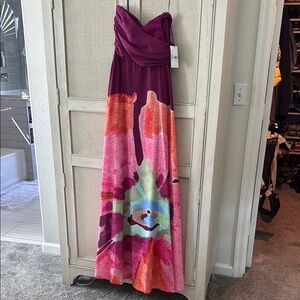 Vibrant Strapless Maxi Dress
